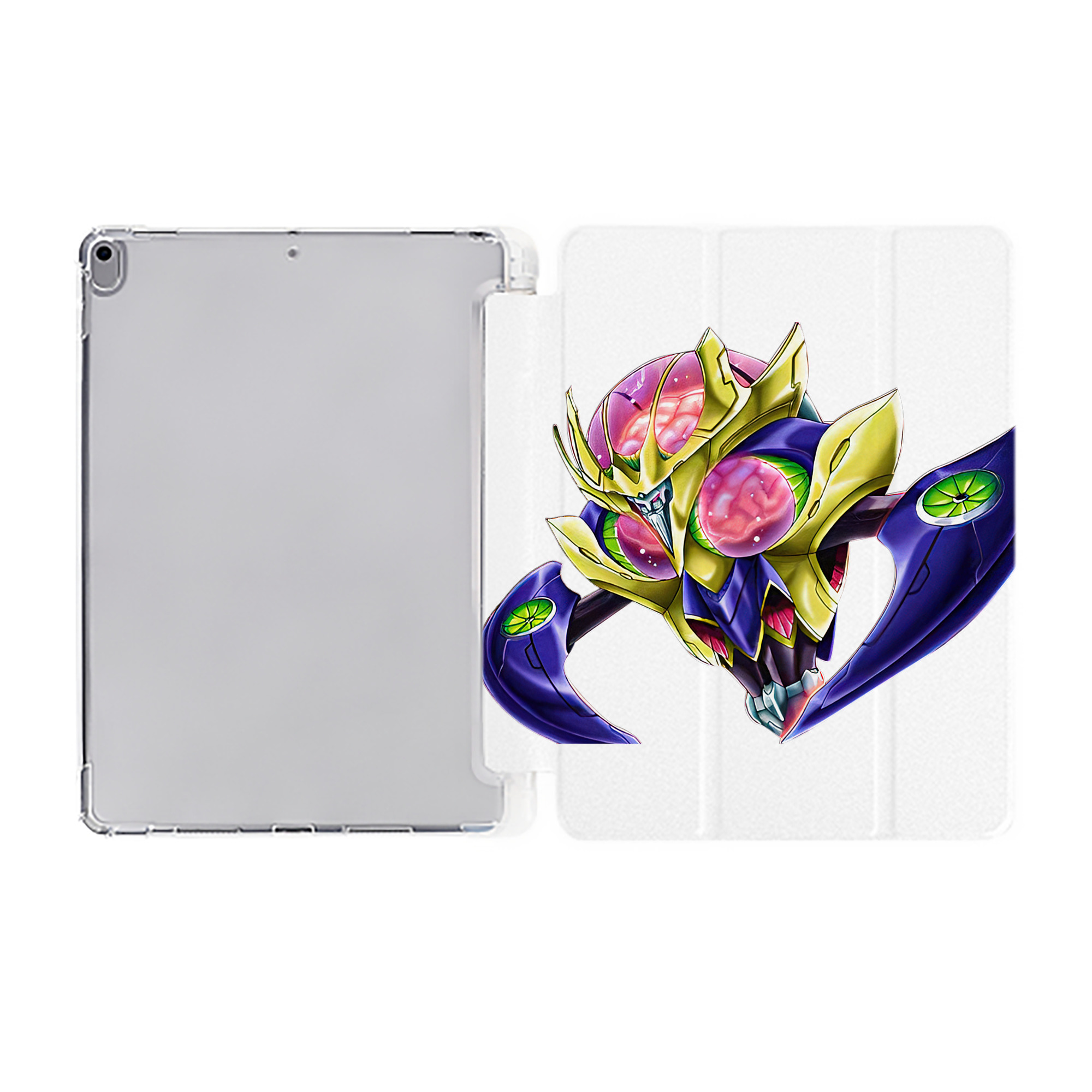 （画像用） 遊☆戯☆王 Yu-Gi-Oh! IPad ケース ペン収納付き 三つ折りスタンド PUレザー×シリコン 対応機種9.5/10.5/10.9インチ